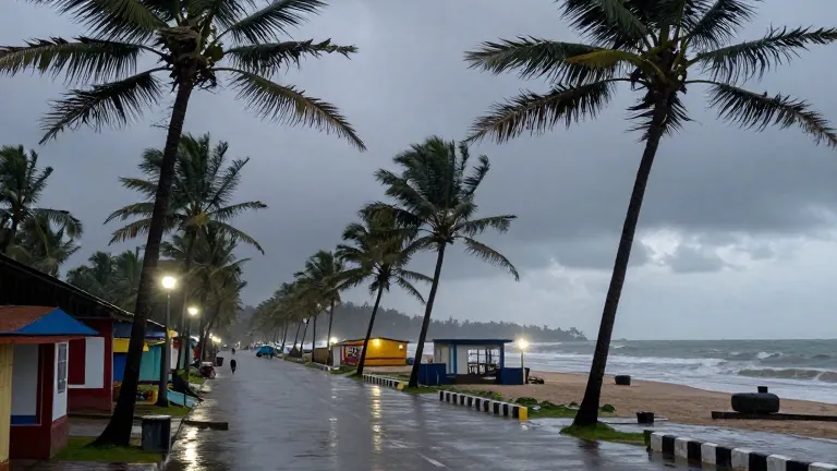Illustration for: 89,000 Moved as Cyclone Arnab Crosses Andhra Coast With 185 Kph Winds